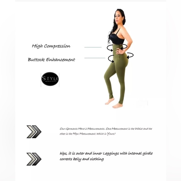 Women's Legging Pants With Inner Band to Shape the Body High Waist Girdle - Picture 9 of 13